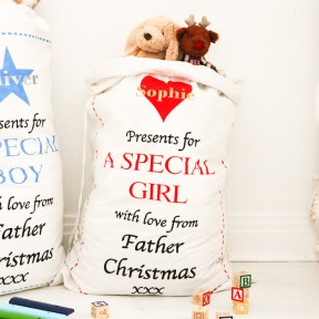 CHILD'S PERSONALISED CHRISTMAS/SANTA SACK Teddy Design 